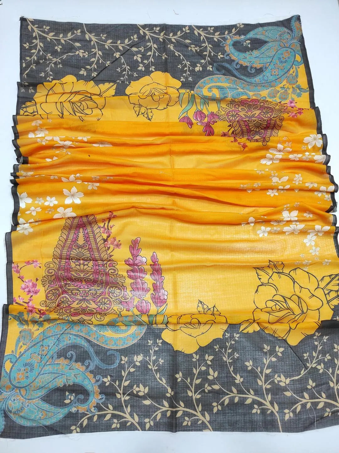 Mustard Embroidered Lawn 3Pcs Set