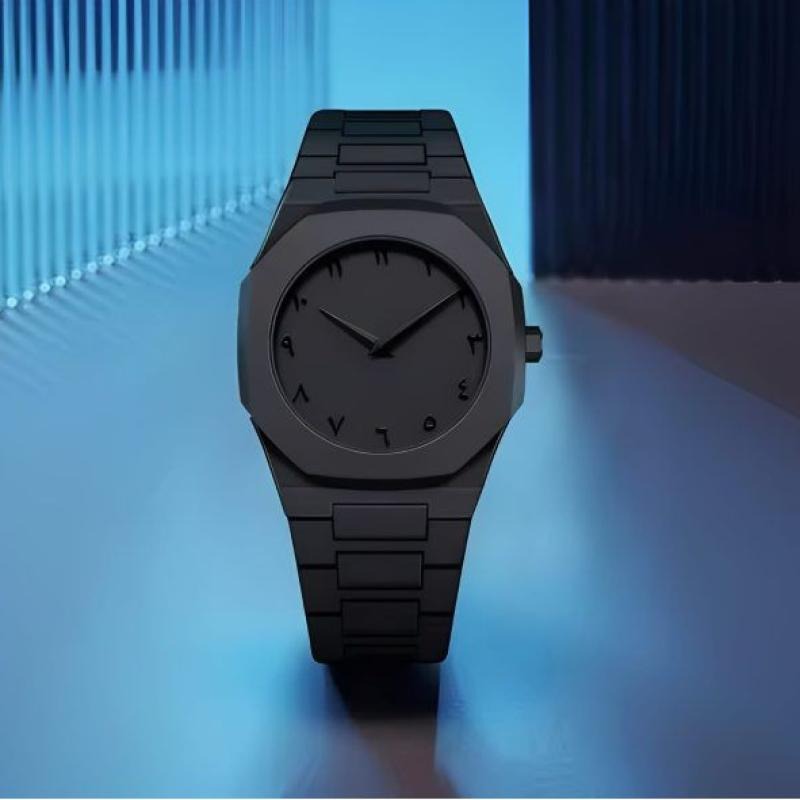 Luxury Black Minimalist Arabic Dial Wrist Watch for Men & Women | Premium Elegant Quartz Watch